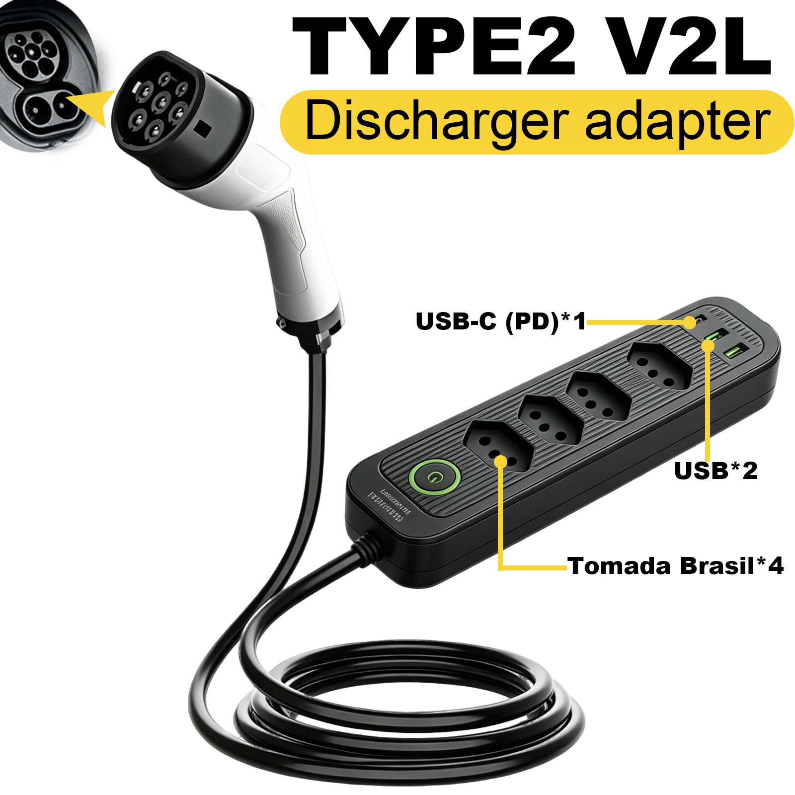 Outdoor Power Station - Adaptor Pengisian Daya Tipe 2 V2L