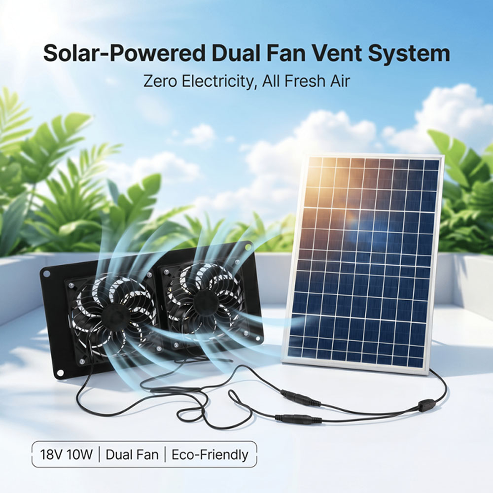 Kit Ventilasi Kipas Ganda Bert - Solar Panel 200W ulasan dan harga